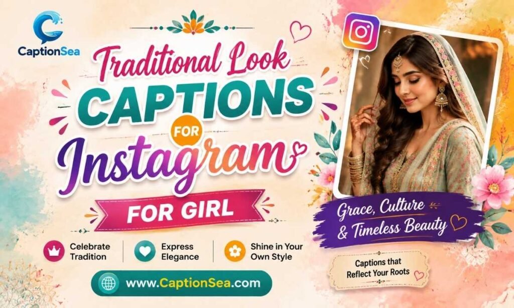 Traditional Look Captions for Instagram for Girl