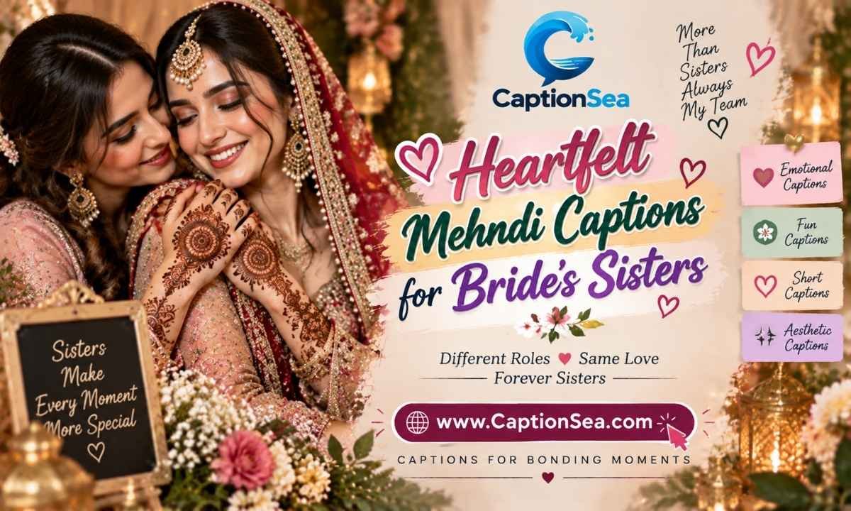Heartfelt Mehndi Captions for Brides Sisters