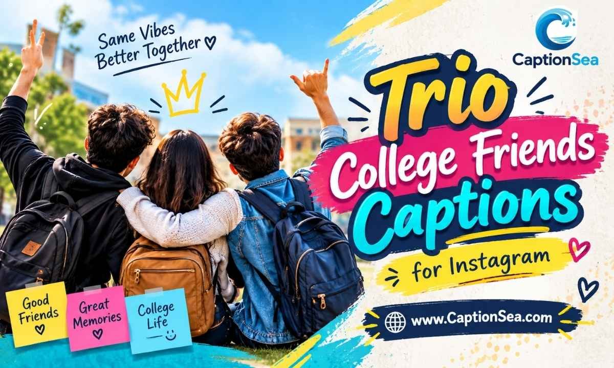 Trio College Friends Captions for Instagram