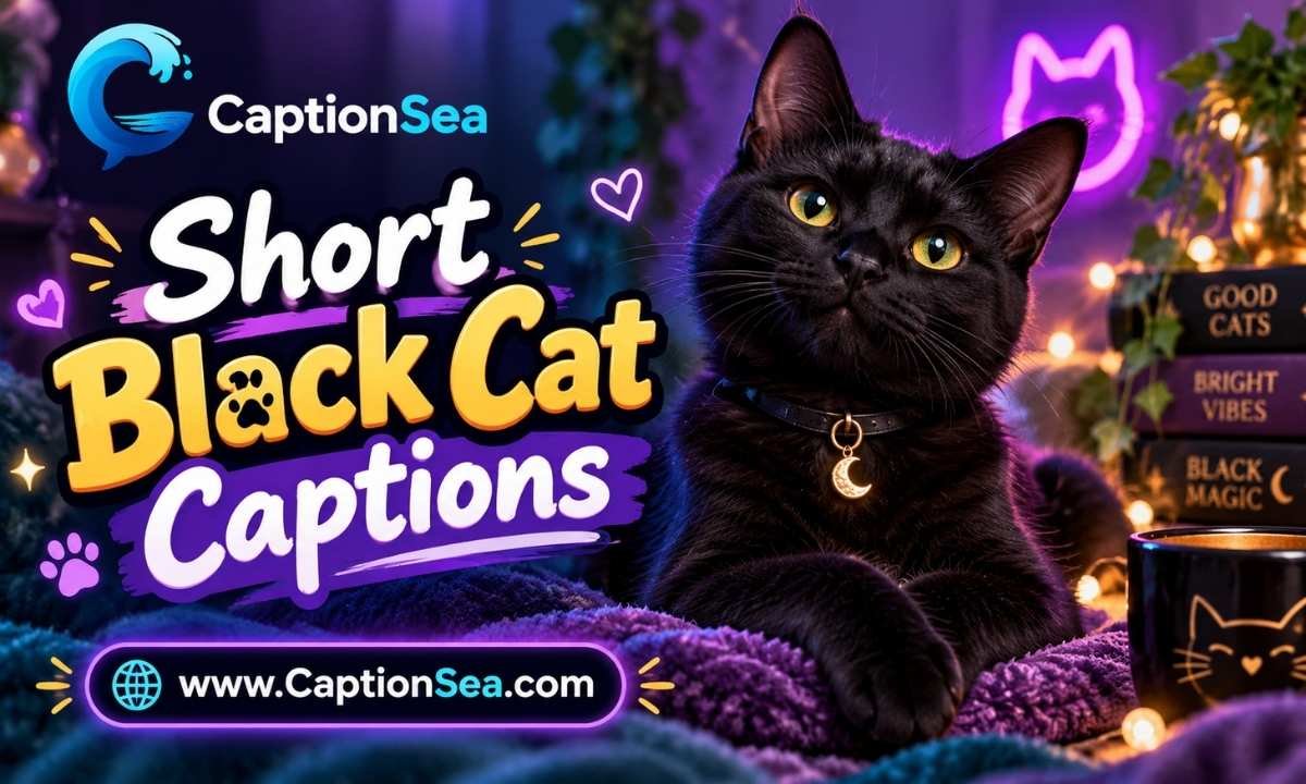 Short Black Cat Captions